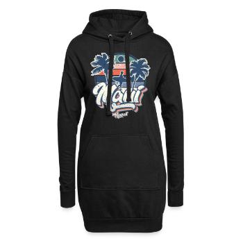 Maui Hawaii Surfen 70er Jahre Strand retro vintage - Hoodie-Kleid - Schwarz - Vorne