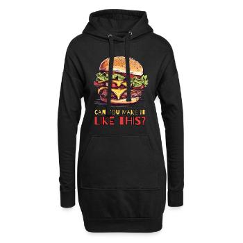 Können Sie das wie diesen Cheeseburger machen - Hoodie-Kleid - Schwarz - Vorne