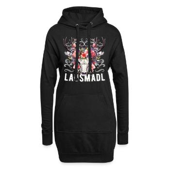 Lausmadl Mädchen Damen Trachtenshirt Kind Madl - Hoodie-Kleid - Schwarz - Vorne