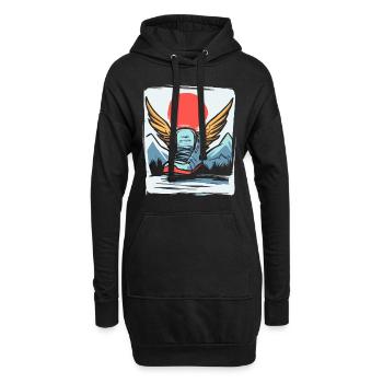 Japanische Rote Sonne, Sneaker mit Flügel - Hoodie-Kleid - Schwarz - Vorne