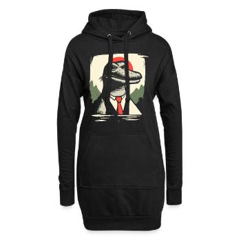 Japanische Rote Sonne und Al Gator Alligator - Hoodie-Kleid - Schwarz - Vorne