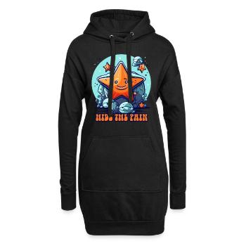 Versteck den Schmerz, kleine Seestern Seeigel - Hoodie-Kleid - Schwarz - Vorne