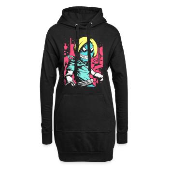 Ich lebe und sterbe für Anime - Hoodie-Kleid - Schwarz - Vorne