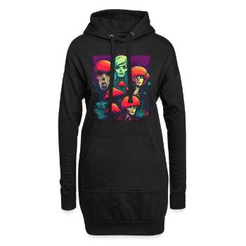 Un champignon coloré - Mushroom Guys Story - Sweat-shirt à capuche long Femme - noir - Devant