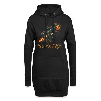 La vie de tatouage vécue et une machine à tatouer - Sweat-shirt à capuche long Femme - noir - Devant