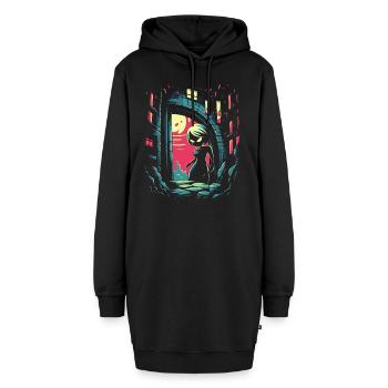 Soirée Fille Anime - Sweat-shirt à capuche long Femme - noir - Devant