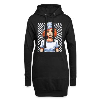 L’image artistique de : Les filles cool sont cool - Sweat-shirt à capuche long Femme - noir - Devant