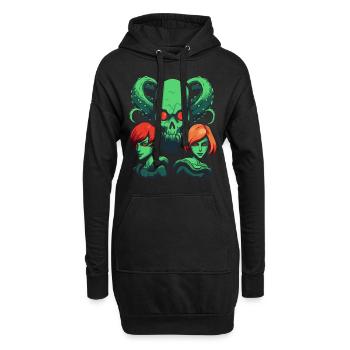 Dessins animés Amis de la pieuvre - Sweat-shirt à capuche long Femme - noir - Devant