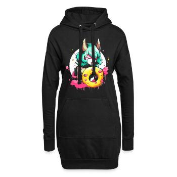 The she-devil of the glazed donut - Hoodie Dress - black - Front