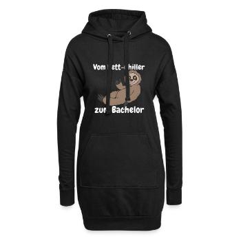 Uni Bachelor Abschluss Geschenk Faultier für - Hoodie-Kleid - Schwarz - Vorne