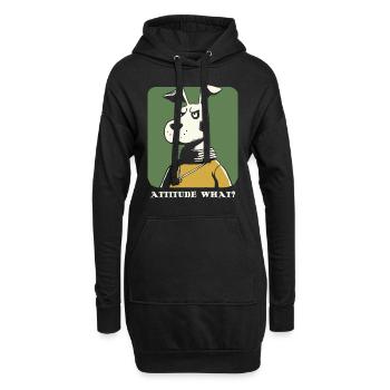 Un chien en colère qui a de l’attitude - Sweat-shirt à capuche long Femme - noir - Devant