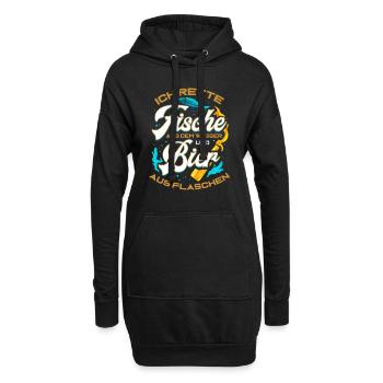 Fische und Bier Angler Geschenk zum Fischen Angeln - Hoodie-Kleid - Schwarz - Vorne
