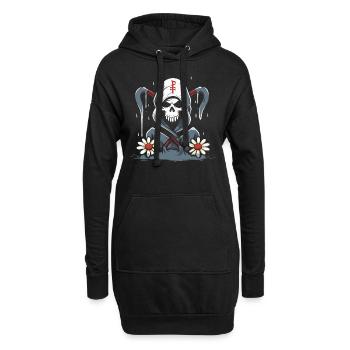 Le pouvoir des fleurs de la Faucheuse de dessin animé - Sweat-shirt à capuche long Femme - noir - Devant
