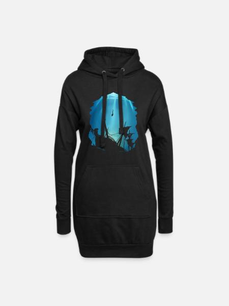Wrack Taucher Geschenk für Schiffswrack - Hoodie-Kleid - Schwarz