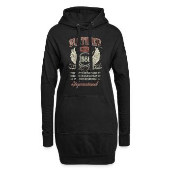 1986 Geboren Geburtstag Oldtimer - Hoodie-Kleid - Schwarz - Vorne