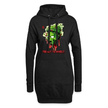 Zu heiß zum Anfassen: Ein schmelzender Zombie - Hoodie-Kleid - Schwarz - Vorne