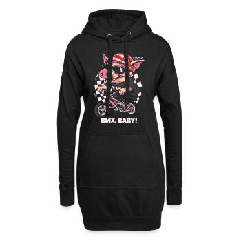 Cyclisme et BMX Rider Pig - Sweat-shirt à capuche long Femme - noir - Devant