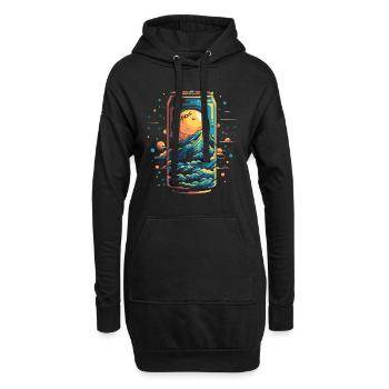 Boîte de soda Space Universe - Sweat-shirt à capuche long Femme - noir - Devant