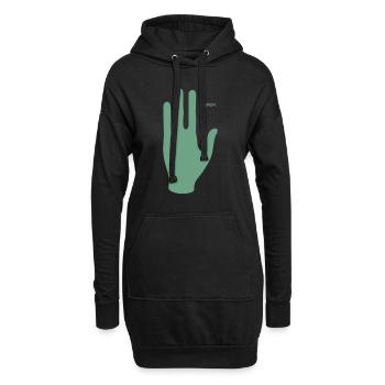 Wir kommen in Frieden, Hand eines Außerirdischen - Hoodie-Kleid - Schwarz - Vorne