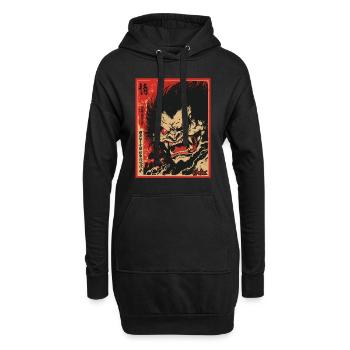 Parodie japanischer Yokai-Fantasy-Film - Hoodie-Kleid - Schwarz - Vorne