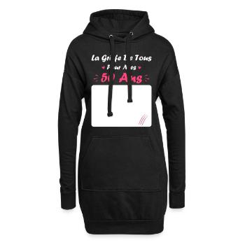 la griffe de tous pour mes 50 Ans - Sweat-shirt à capuche long Femme - noir - Devant