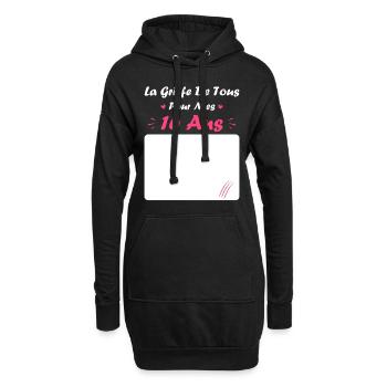 la griffe de tous pour mes 16 Ans - Sweat-shirt à capuche long Femme - noir - Devant