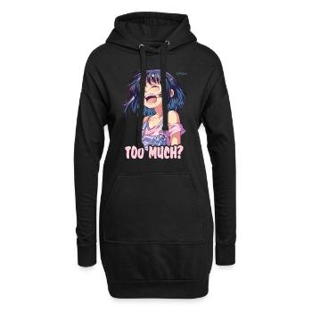Trop? Fille animée qui rit - Sweat-shirt à capuche long Femme - noir - Devant