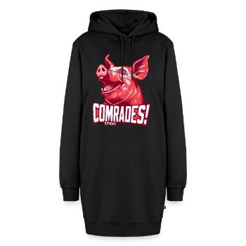 Parodie kommunistisches Genossen Schwein - Hoodie-Kleid - Schwarz - Vorne - AI Model Female 172 light (172cm)