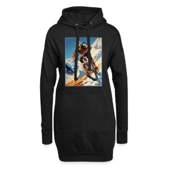 VTT super cool plein d’action - Sweat-shirt à capuche long Femme - noir - Devant