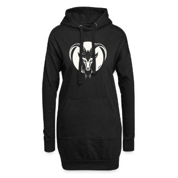 Das Motiv eines Ziegenbock, eine Ziege - Hoodie-Kleid - Schwarz - Vorne