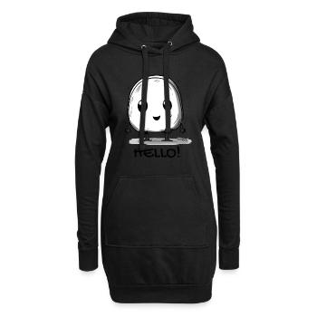 Niedlicher kleiner Anime-Tofu: Hallo - Hoodie-Kleid - Schwarz - Vorne