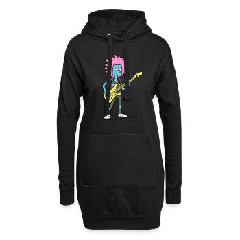 Guitariste de dessin animé pour le rock et la musique - Sweat-shirt à capuche long Femme - noir - Devant