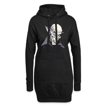 Gruseliger Nosferatu: Horror-Vampir - Hoodie-Kleid - Schwarz - Vorne