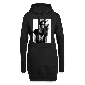 Fille Punk - Sweat-shirt à capuche long Femme - noir - Devant