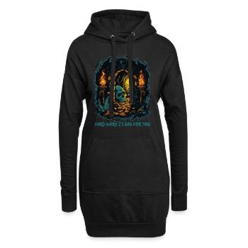 Schädelverlies Weisheit: Harte Arbeit ist schlecht - Hoodie-Kleid - Schwarz - Vorne