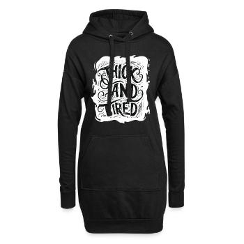 Gros et fatigué - Sweat-shirt à capuche long Femme - noir - Devant