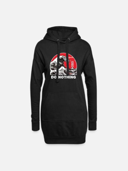 Kanagawa says: Don't do anything - Hoodie Dress - black