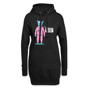 L’ours zombie mignon ne dort pas, a besoin de maman - Sweat-shirt à capuche long Femme - noir - Devant