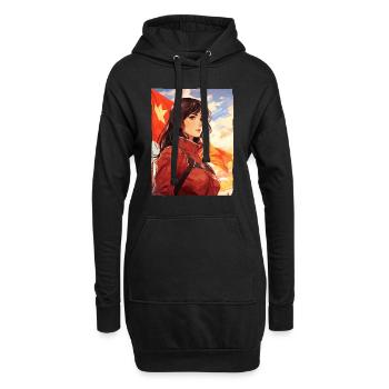 Propagande beauté : Filles socialistes - Sweat-shirt à capuche long Femme - noir - Devant