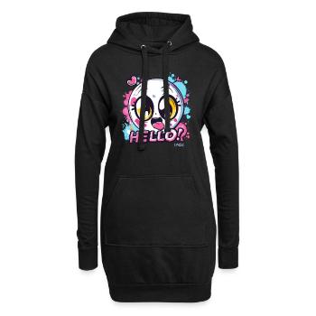Kawaii mignon avec amour et cœurs, bonjour - Sweat-shirt à capuche long Femme - noir - Devant