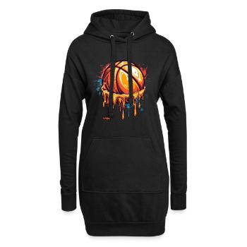 Spritziger Basketball - Hoodie-Kleid - Schwarz - Vorne