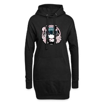 Emblème d’idole de fille d’anime super mignon - Sweat-shirt à capuche long Femme - noir - Devant