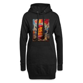 Japanische Straßenkunst: Soda-Dose - Hoodie-Kleid - Schwarz - Vorne