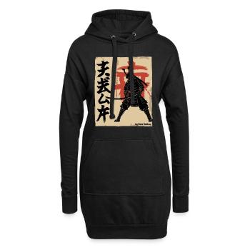 Japan japanischer vintage retro Samurai - Hoodie-Kleid - Schwarz - Vorne