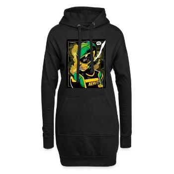 Super Arbeitnehmer: Held der Arbeit, Arbeit nervt! - Hoodie-Kleid - Schwarz - Vorne