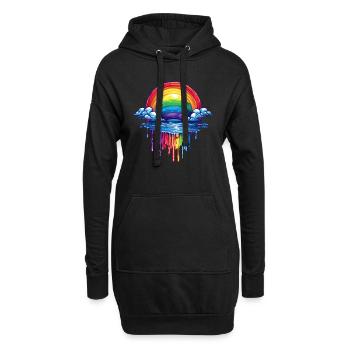 Portail Cloud et arc-en-ciel - Sweat-shirt à capuche long Femme - noir - Devant