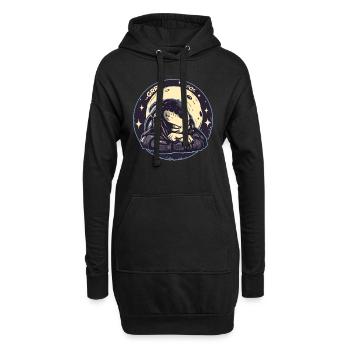 Fatigué mignon chasseur extraterrestre lune et étoiles - Sweat-shirt à capuche long Femme - noir - Devant