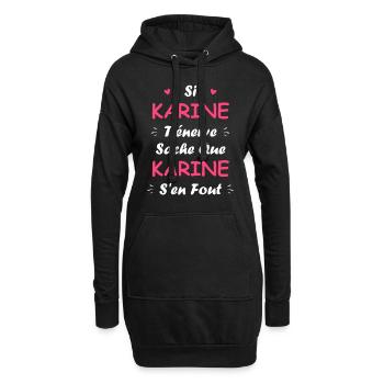 Karine - Sweat-shirt à capuche long Femme - noir - Devant