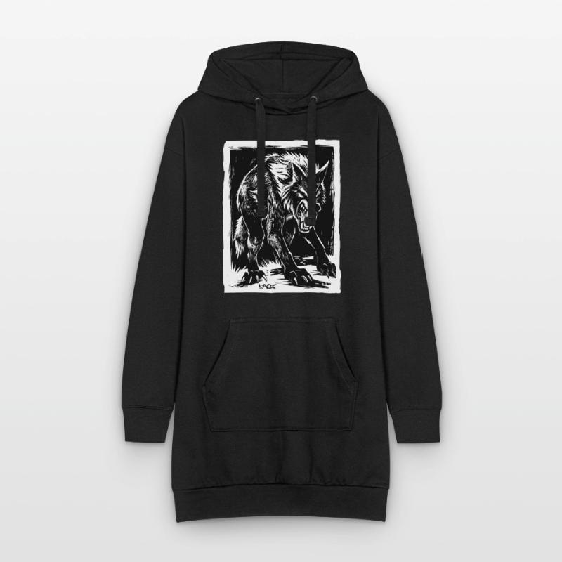 Böser Horror-Werwolf oder Wolf Hoodie-Kleid