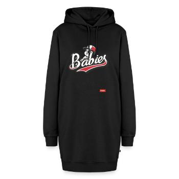 Parodie auf ein Baseball-Baby-Team - Hoodie-Kleid - Schwarz - Vorne - AI Model Female 172 light (172cm)